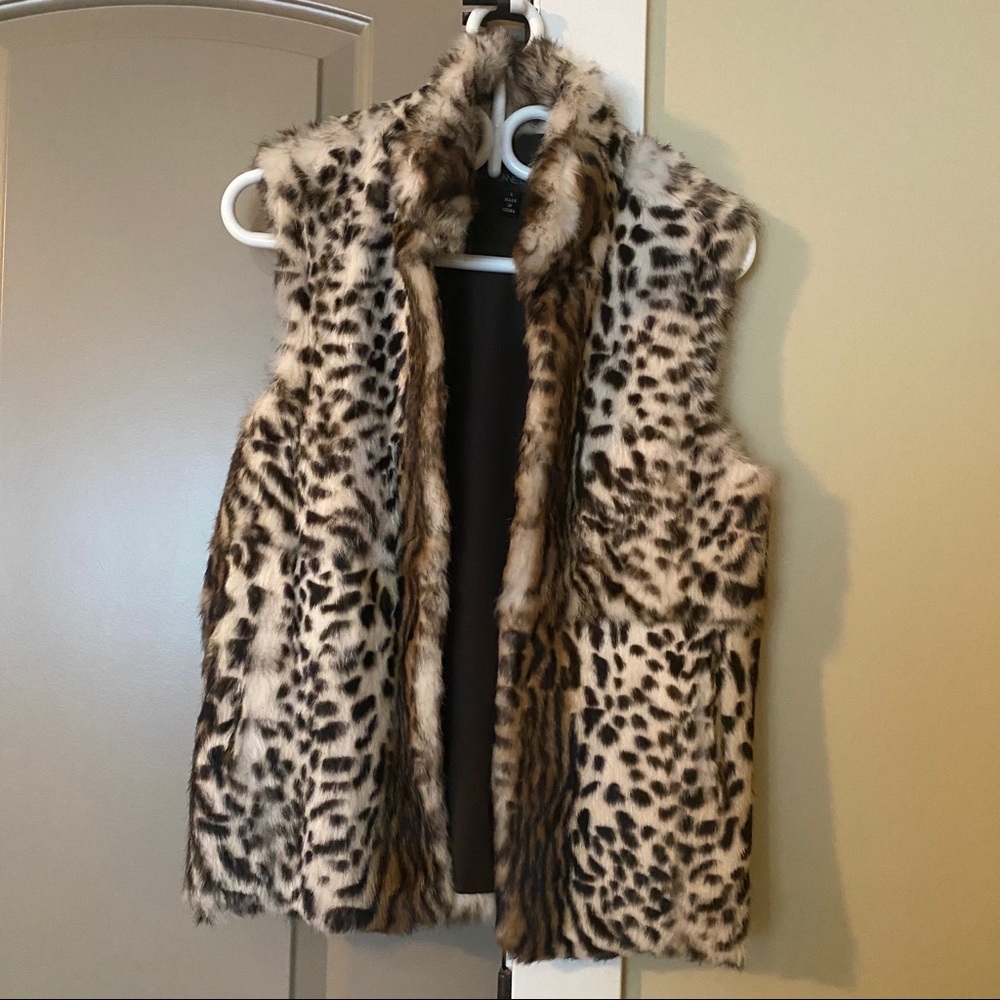 Adrienne Landau Leopard Print Vest Size S